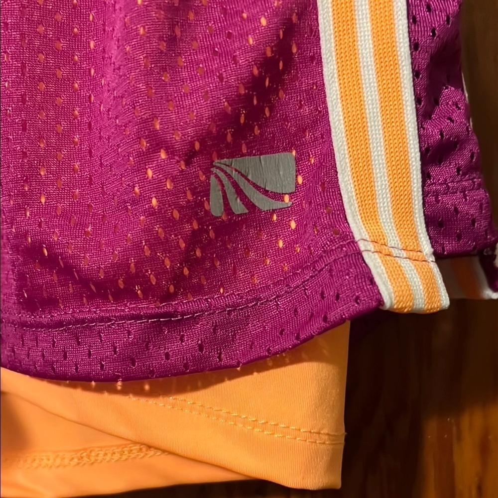 Marika Tech Vibrant Purple Orange Lined Athletic Shorts Women’s Small - Picture 2 of 4
